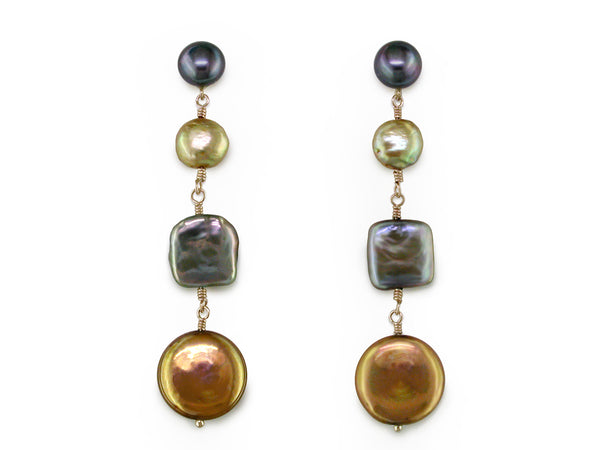 COIN PEARL DROP EARRINGS