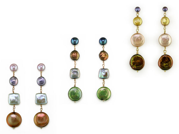 COIN PEARL DROP EARRINGS