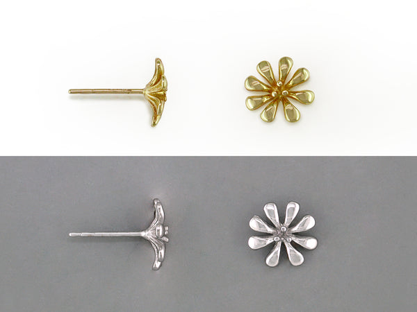 10mm GOLD FLOWER STUD EARRINGS